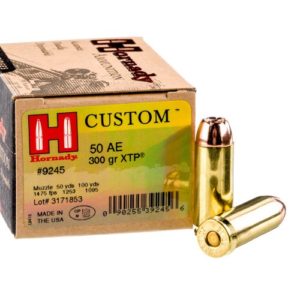 Hornady Custom 50 AE 300 gr XTP Hollow Point 20 Round Box Brass Case 9245